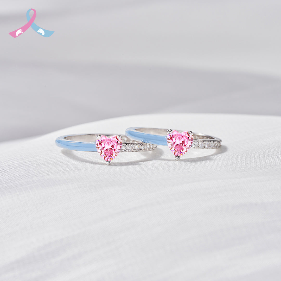 Mama Of An Angel Pink Heart Ring
