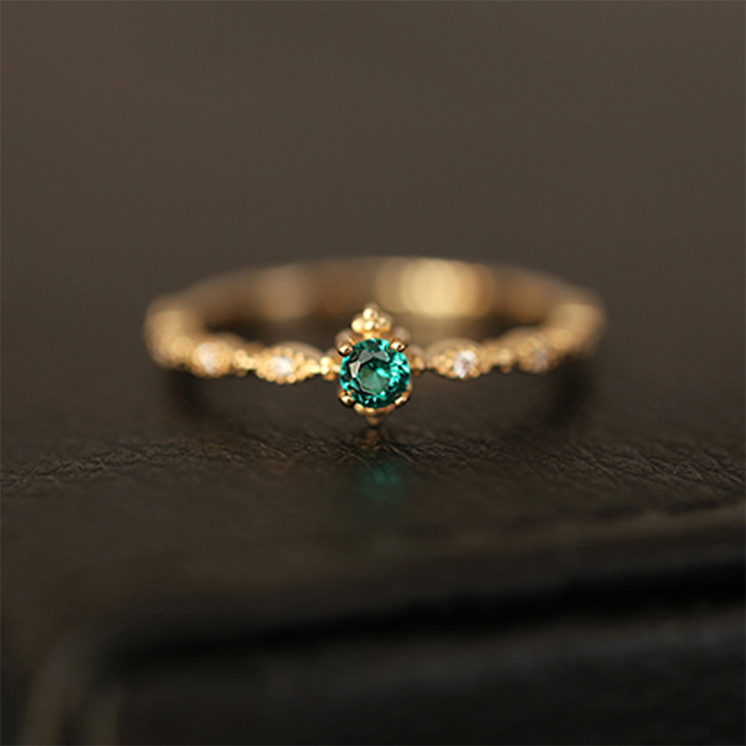 It's OK To Not Be OK Emerald Dainty Ring