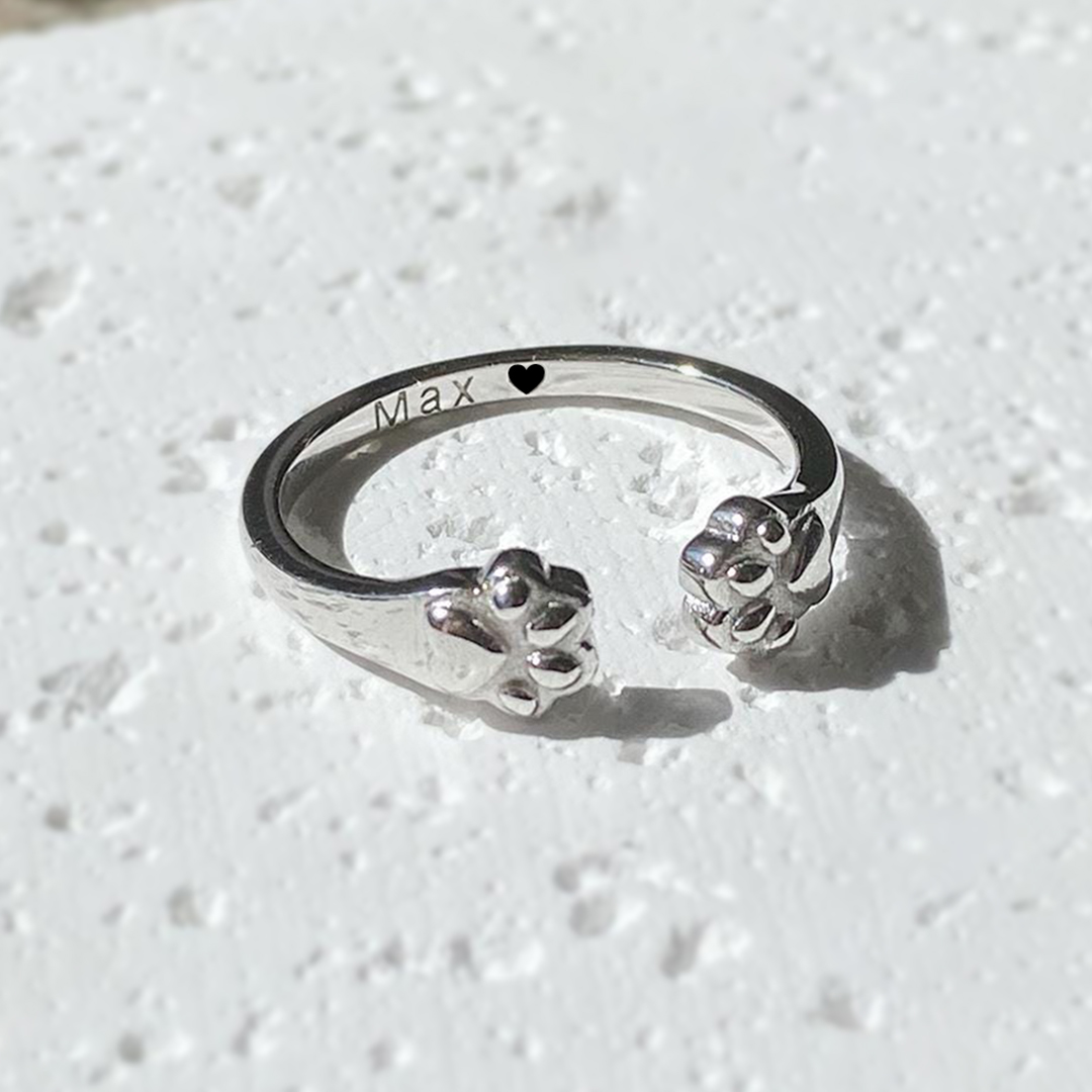 Name Personalized Always Together Paw Ring
