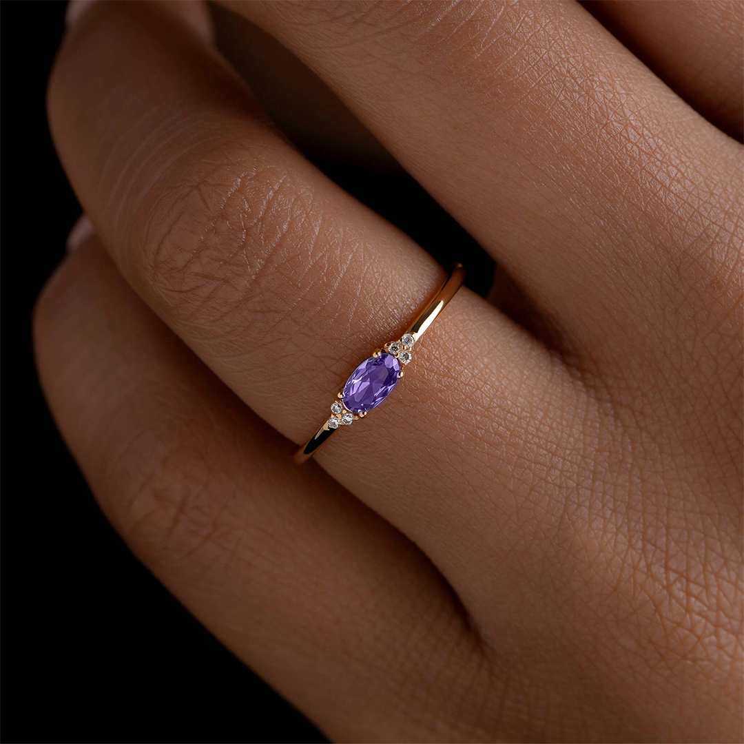 Alzheimer dementia awareness purple Ring