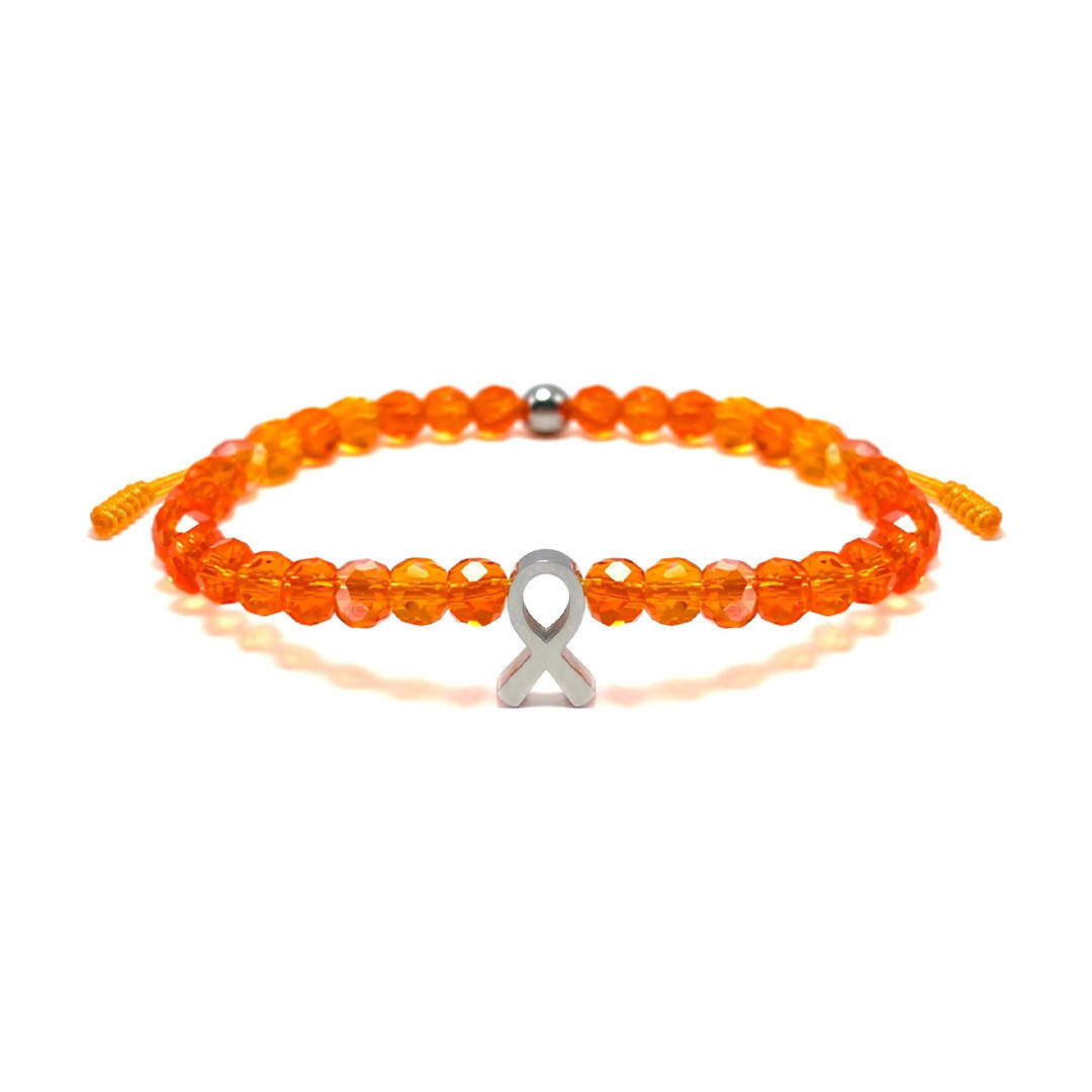 Multiple Sclerosis Awareness Orange Ribbon Bangle Bracelets