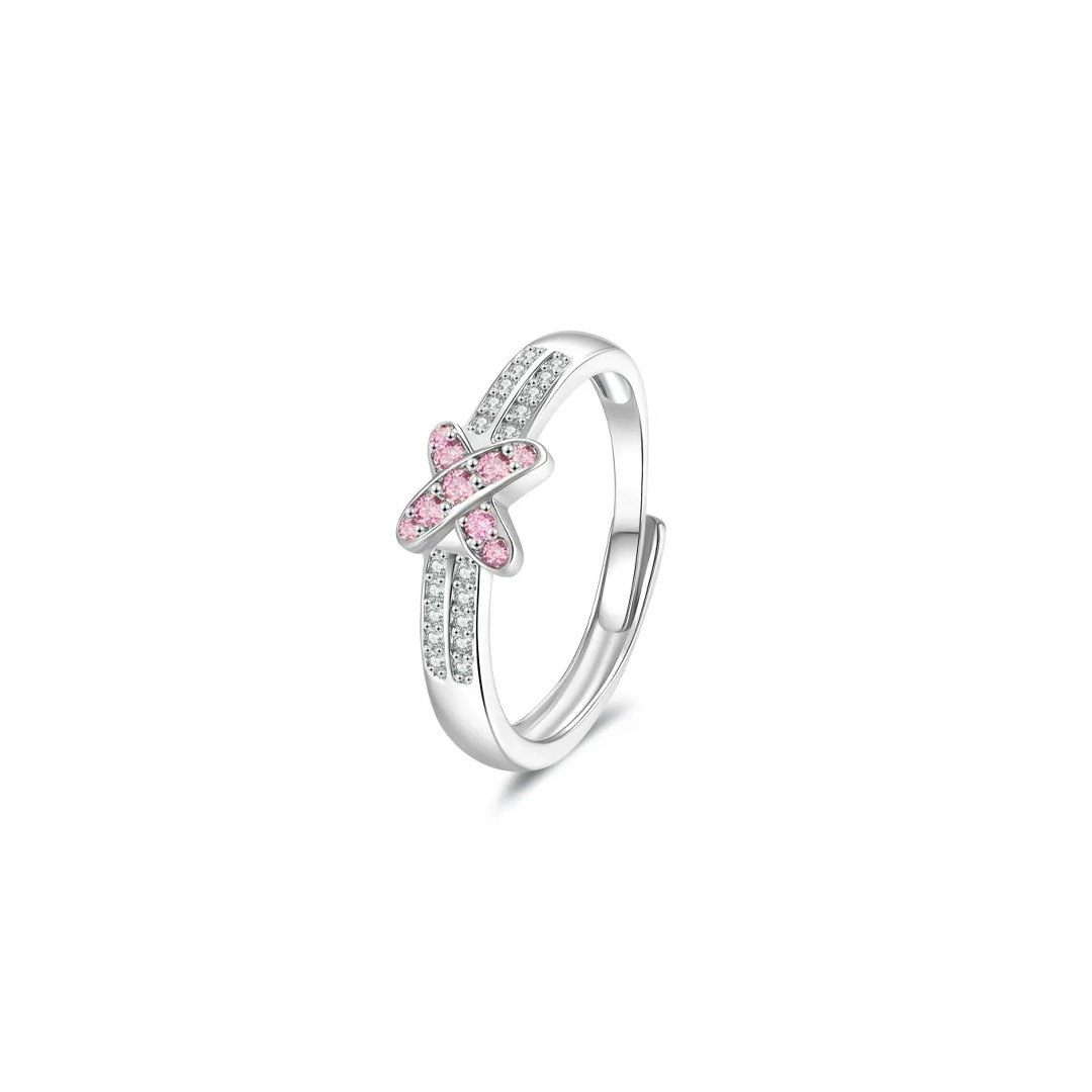 Breast Cancer Awareness-Pink Diamond Adjustable Ring