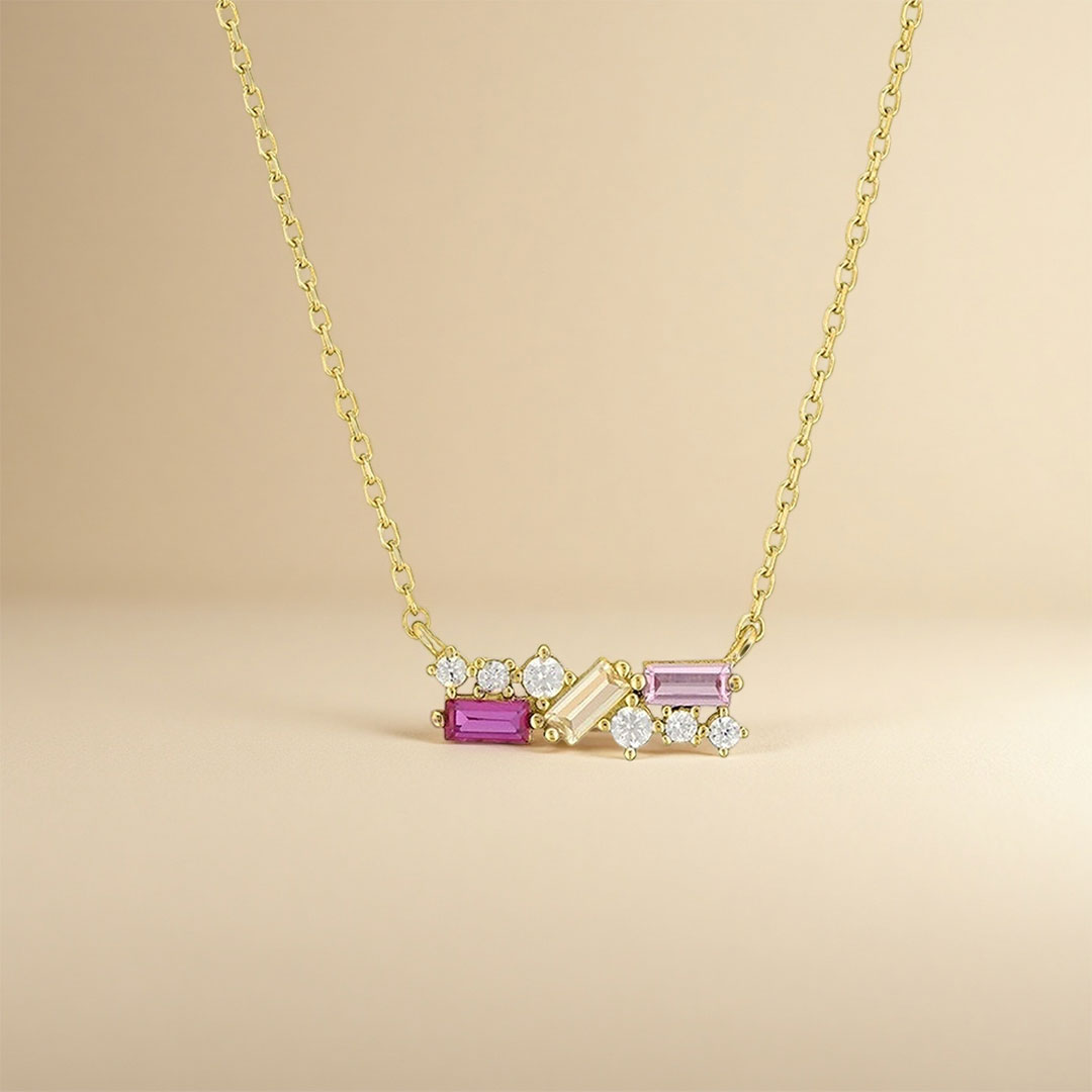 Alzheimer dementia awareness-Purple diamond necklace