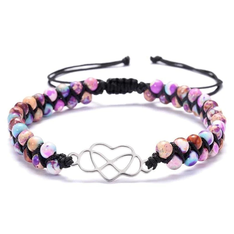 For Granddaughter - Grandmother & Granddaughter A LINK THAT CAN NEVER BE UNDONE Heart Beads Bracelet