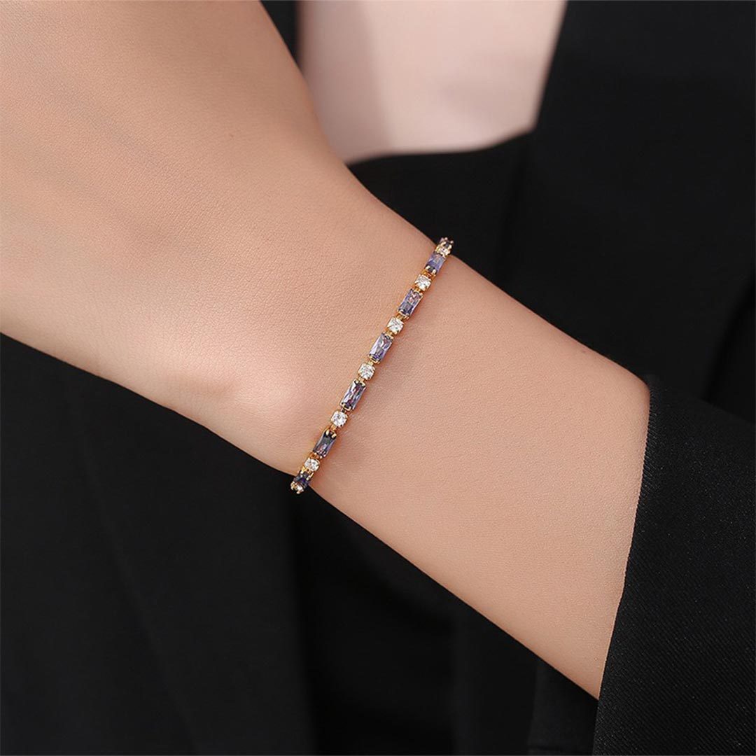 Alzheimer dementia awareness Purple long polka dot bracelet