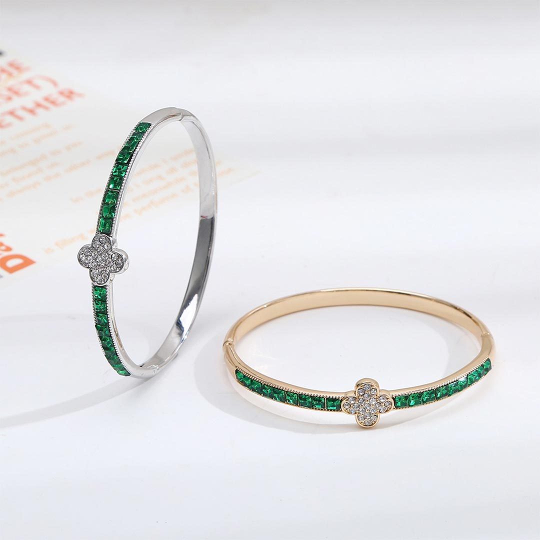 To my daughter-four-leaf clover diamond bracelet