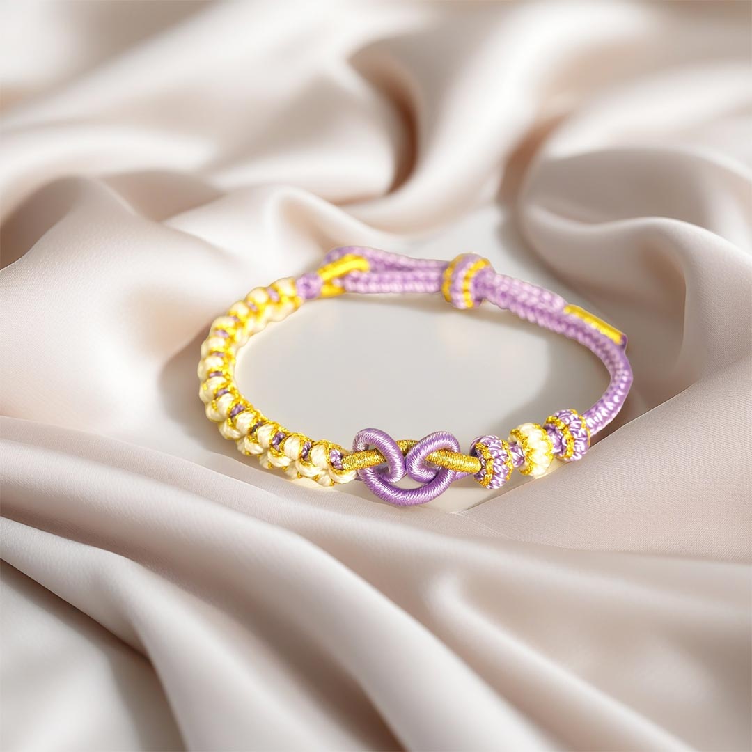 For Granddaughter - A Link That Can Never Be Undone Peach Blossom Knot Bracelet