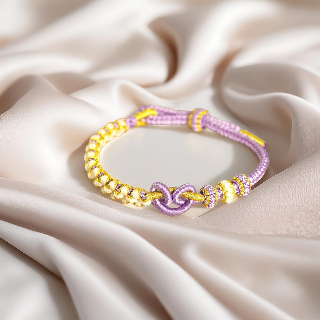 For Granddaughter - A Link That Can Never Be Undone Peach Blossom Knot Bracelet