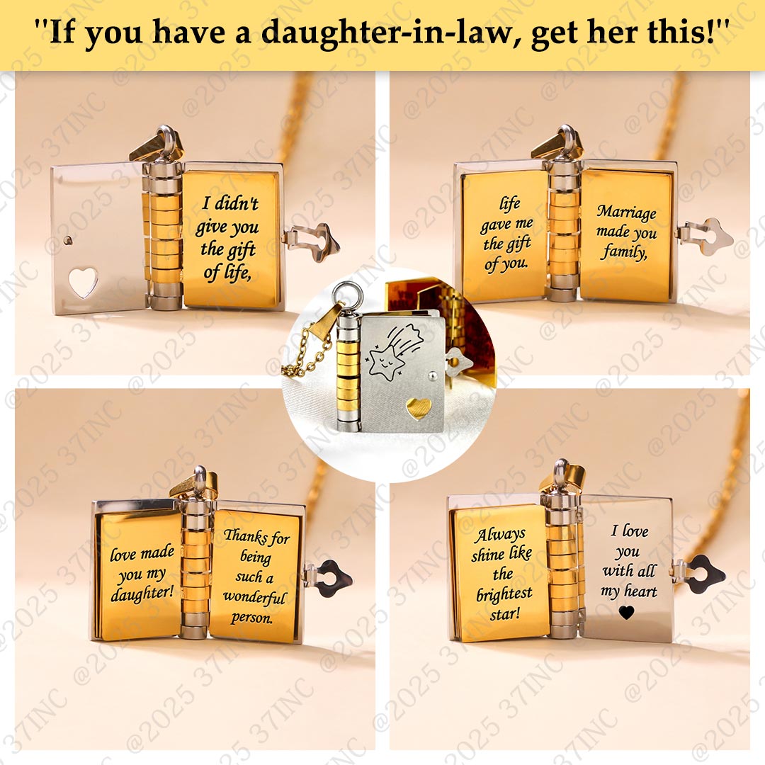 For Daughter-in-law - I Love You With All My Heart Book Necklace