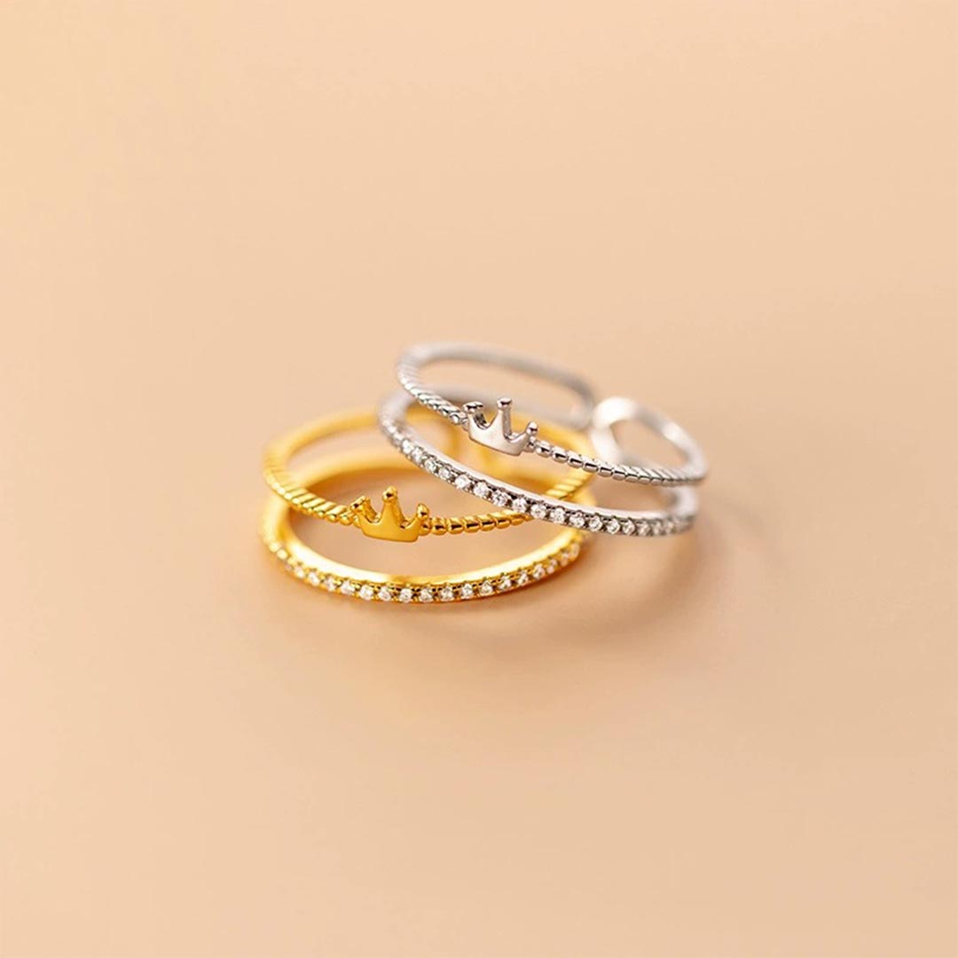 To My Granddaughter-Double Open Crown Ring