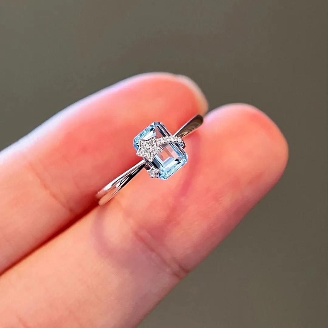 To my bonus daughter-Lucky Aquamarine Ring