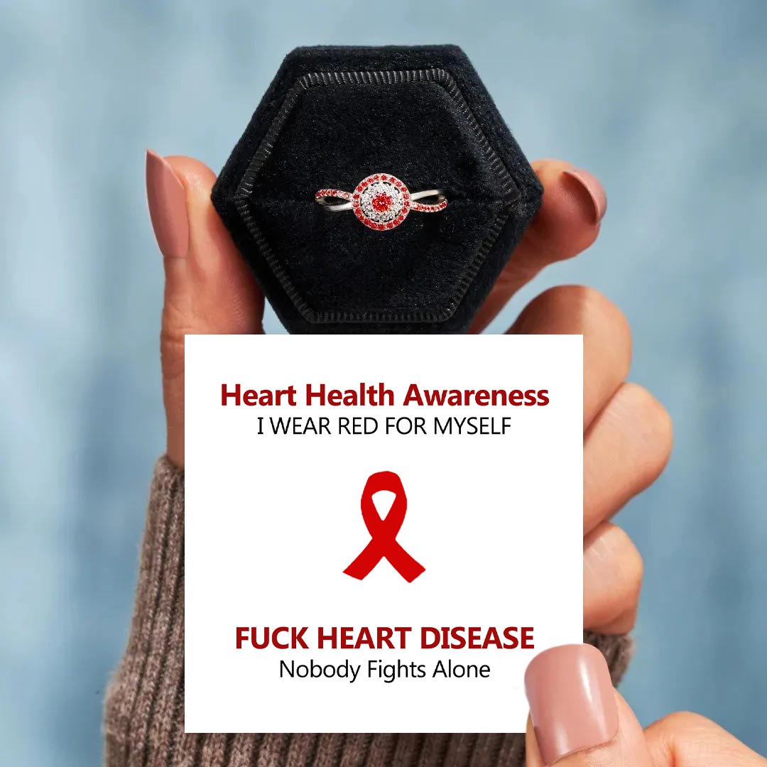 Heart Health Awareness-Red Round Diamond Infinity Ring