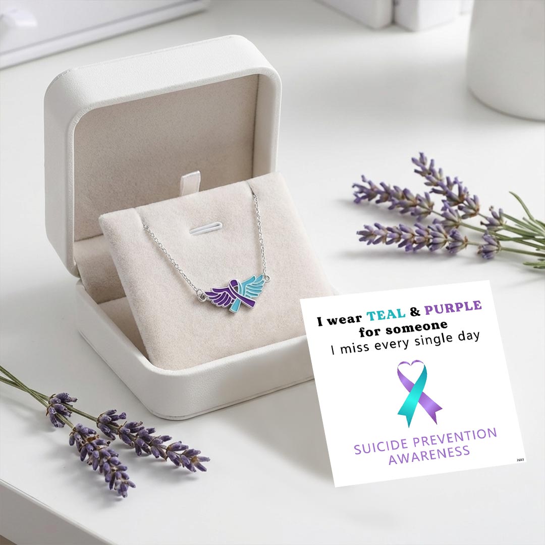 Suicide Prevention Awareness-Blue Purple Wing Ribbon Bracelet