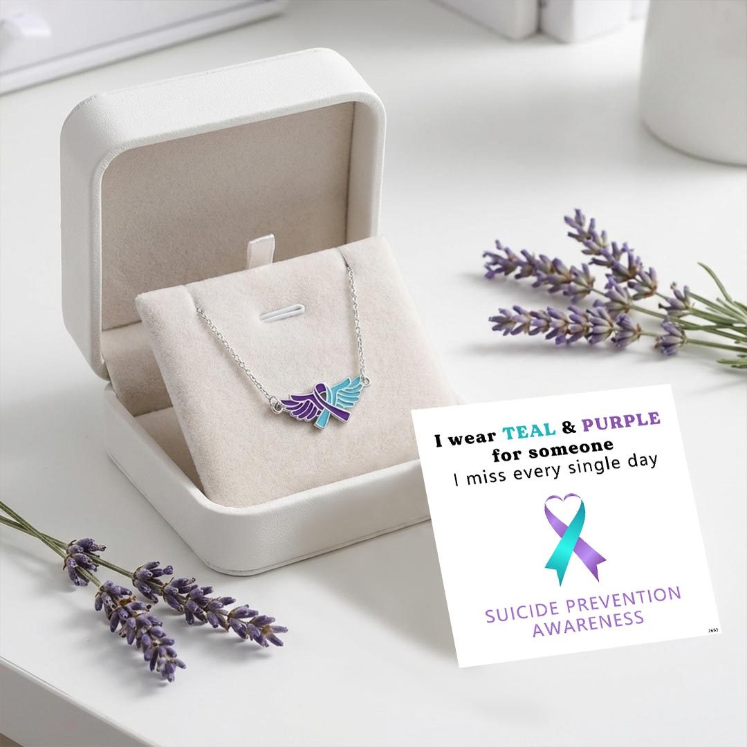 Suicide Prevention Awareness-Blue Purple Wing Ribbon Bracelet