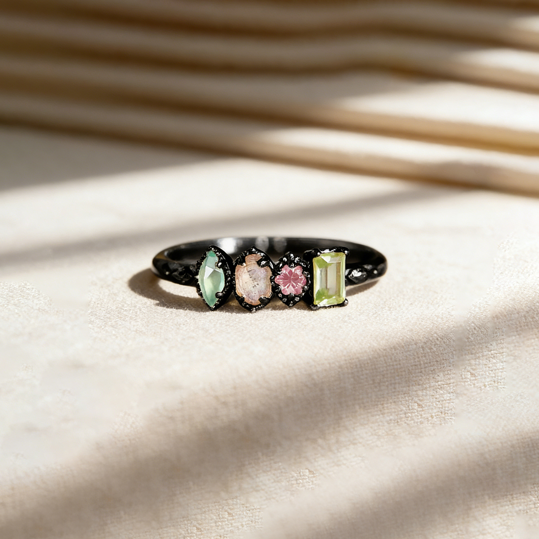 Irregular Birthstone Mother's Ring