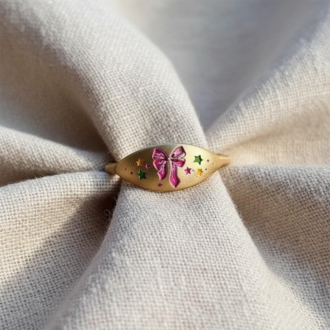 Breast Cancer Awareness-Pink Ribbon Print Ring