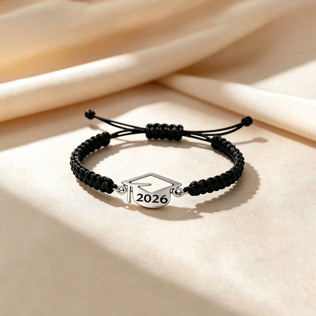 2026 Graduation Cap Braided Bracelet