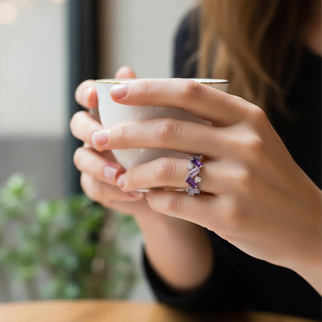 Lupus Awareness Gift Purple broken Ring