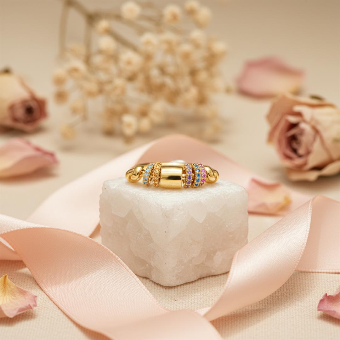 Mental Health-Colorful Bead Spinner Ring