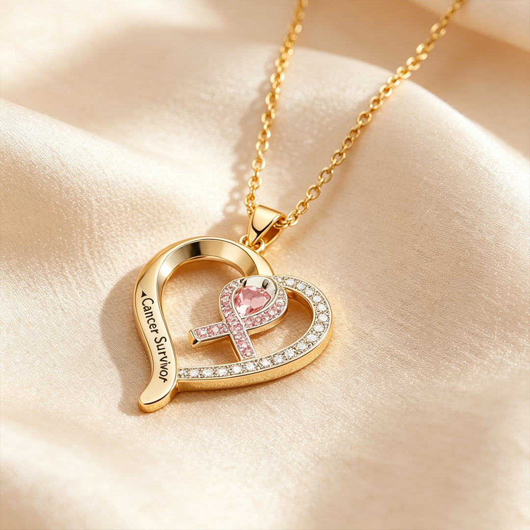 Breast Cancer Awareness Rhinestone Necklace