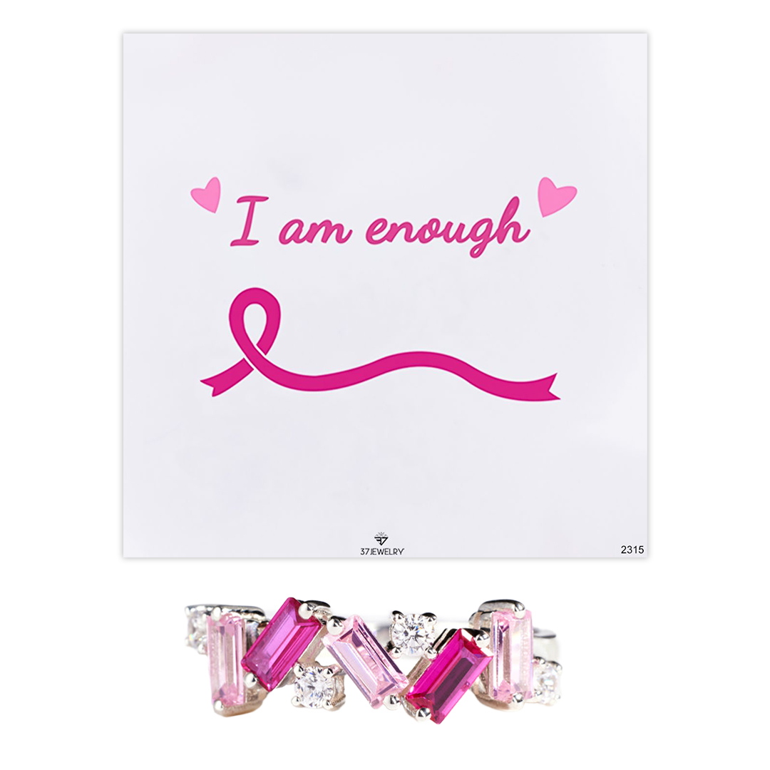 [⚡38% OFF] For Self - I Am Enough Pink Diamond Ring