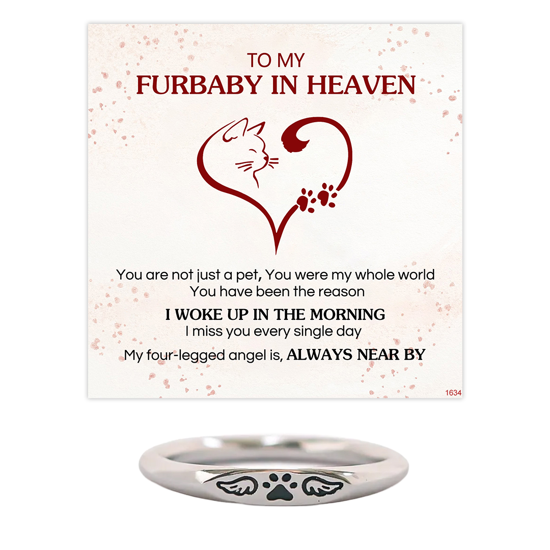 [⚡38% OFF] FOR MEMORIAL - My Four-legged Angel is Always Near By Tiny Paw With Wings Ring