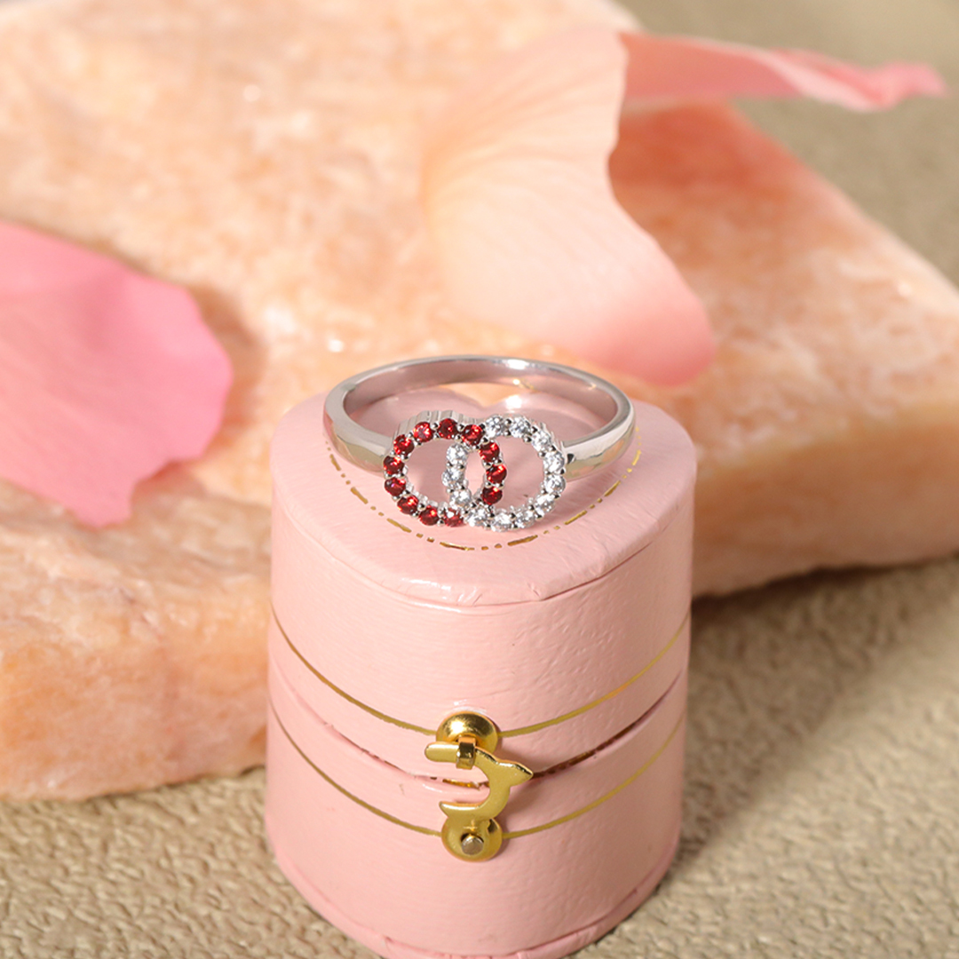 S925 Custom Birthstones Interlocking Diamond Ring