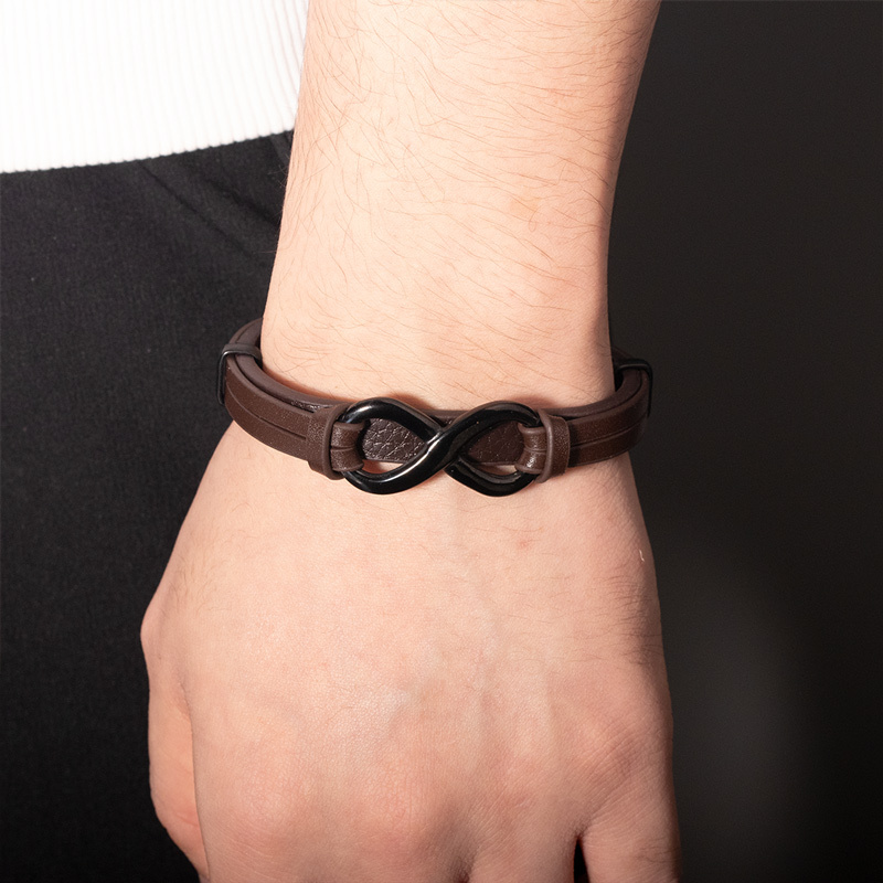 For Love - Remember Whose King You Are And Straighten Your Crown Infinity Leather Bracelet