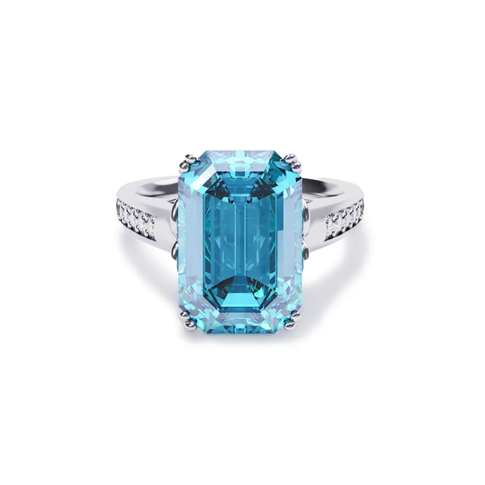 A self-Reminder You are still enough-Emerald-Cut Sculpted Ring 