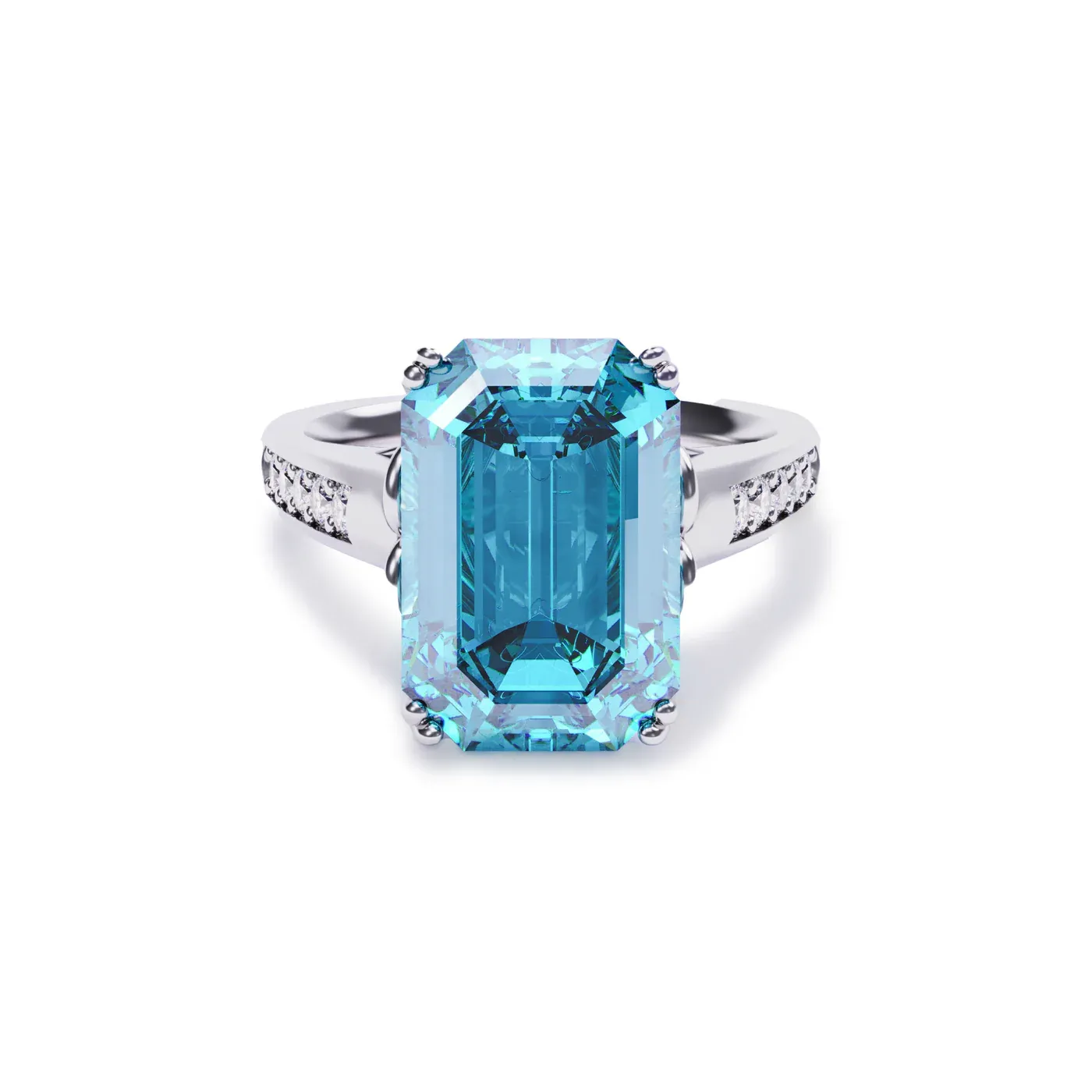 For Memorial - S925 Emerald Cut Diamond Ring