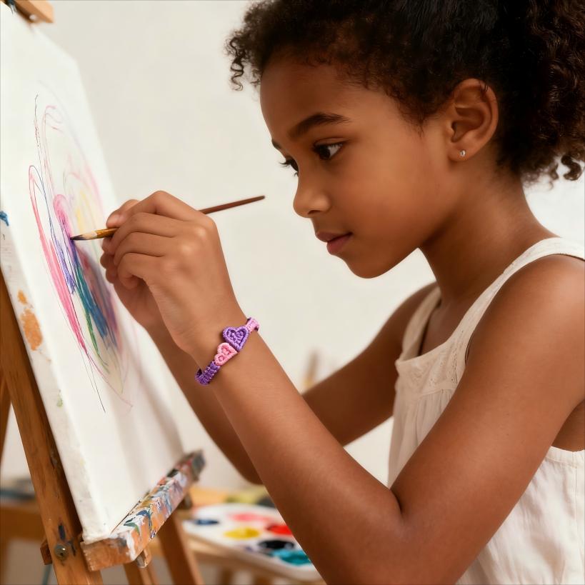 Grandma and Granddaughter Bond Heart braided bracelet