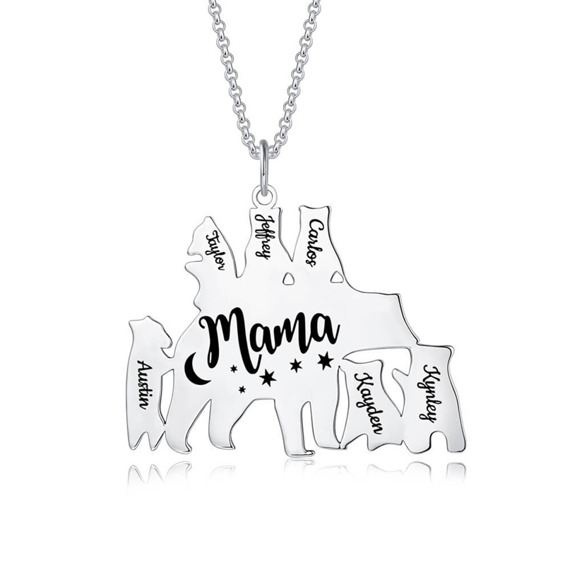 Personalized Mama Bear Necklace for Mom