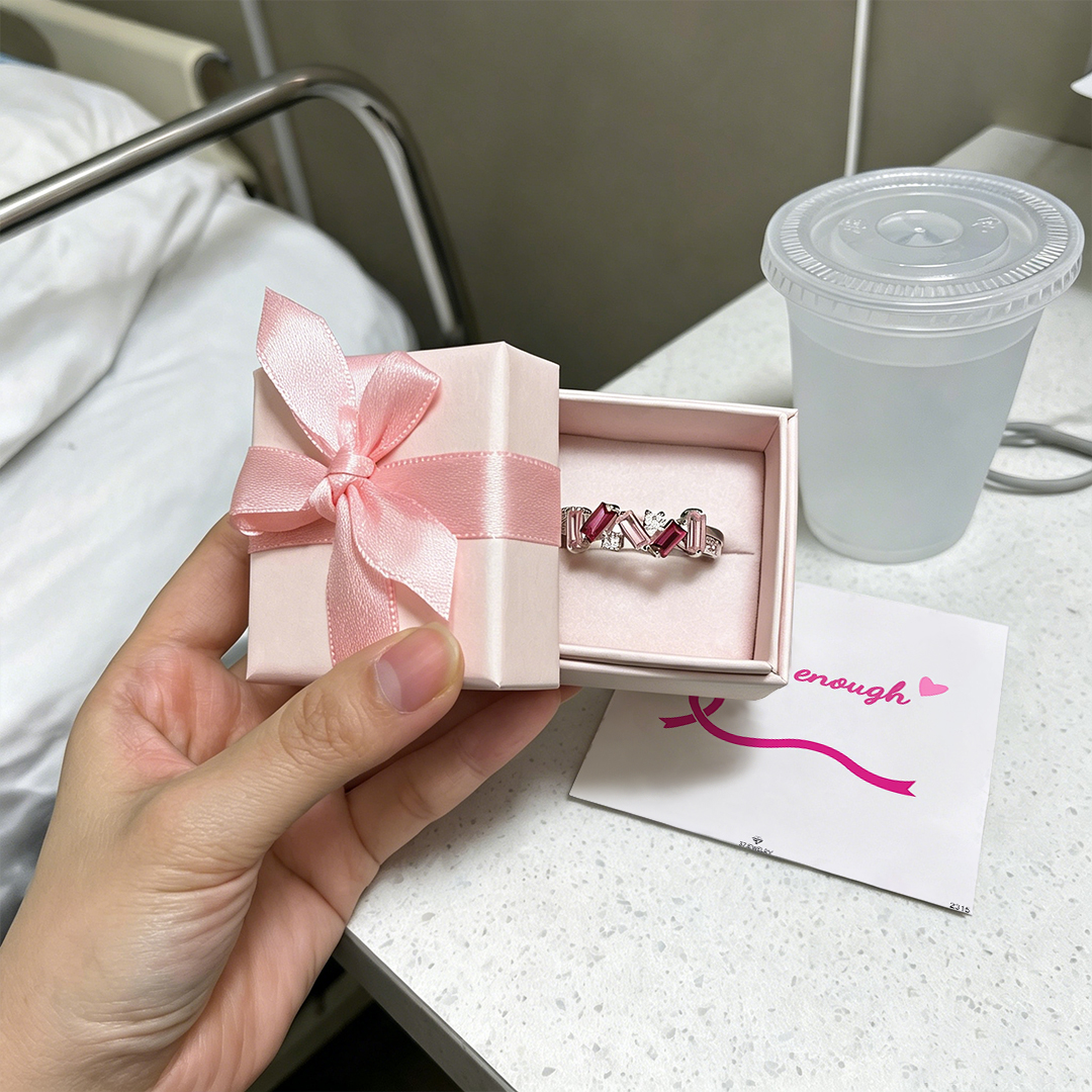 [⚡38% OFF] For Self - I Am Enough Pink Diamond Ring