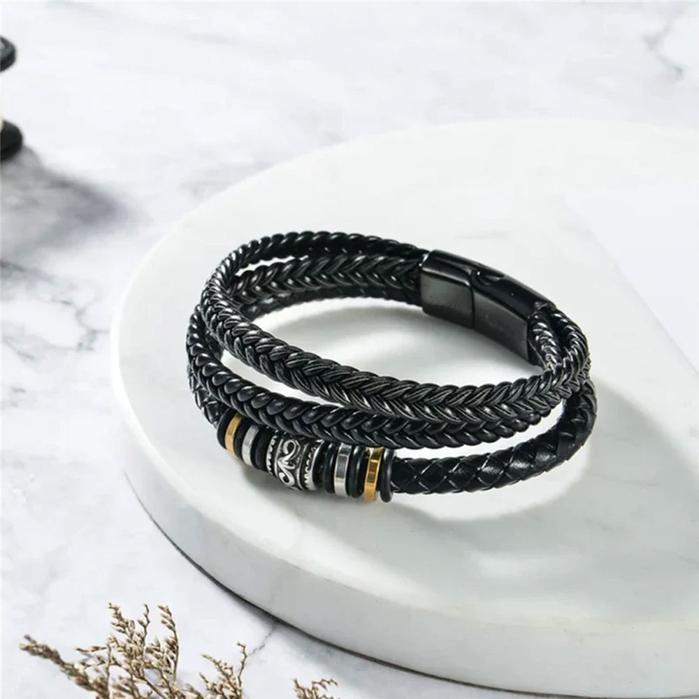 For Son - Vintage Beaded Leather Bracelet Gift Set