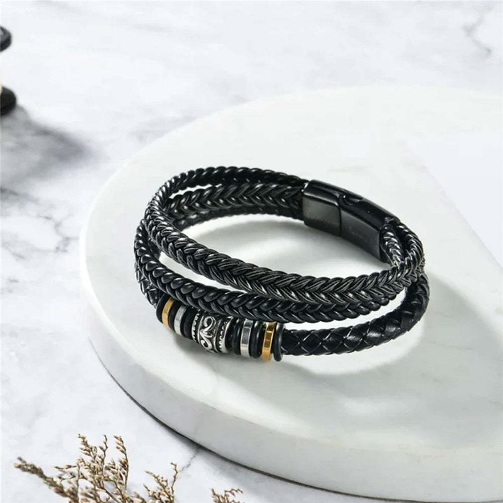 For Son - Vintage Beaded Leather Bracelet Gift Set