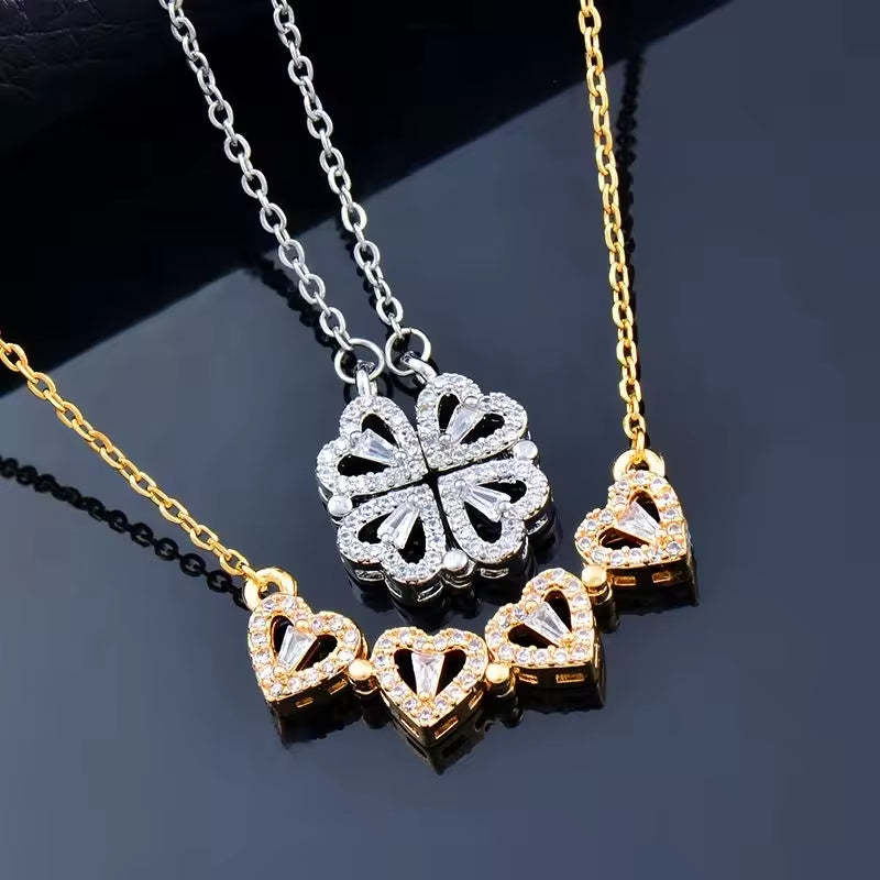 Daughter's 4-Leaf Clover "Lucky Charm" Necklace and Forever Rose Gift Box