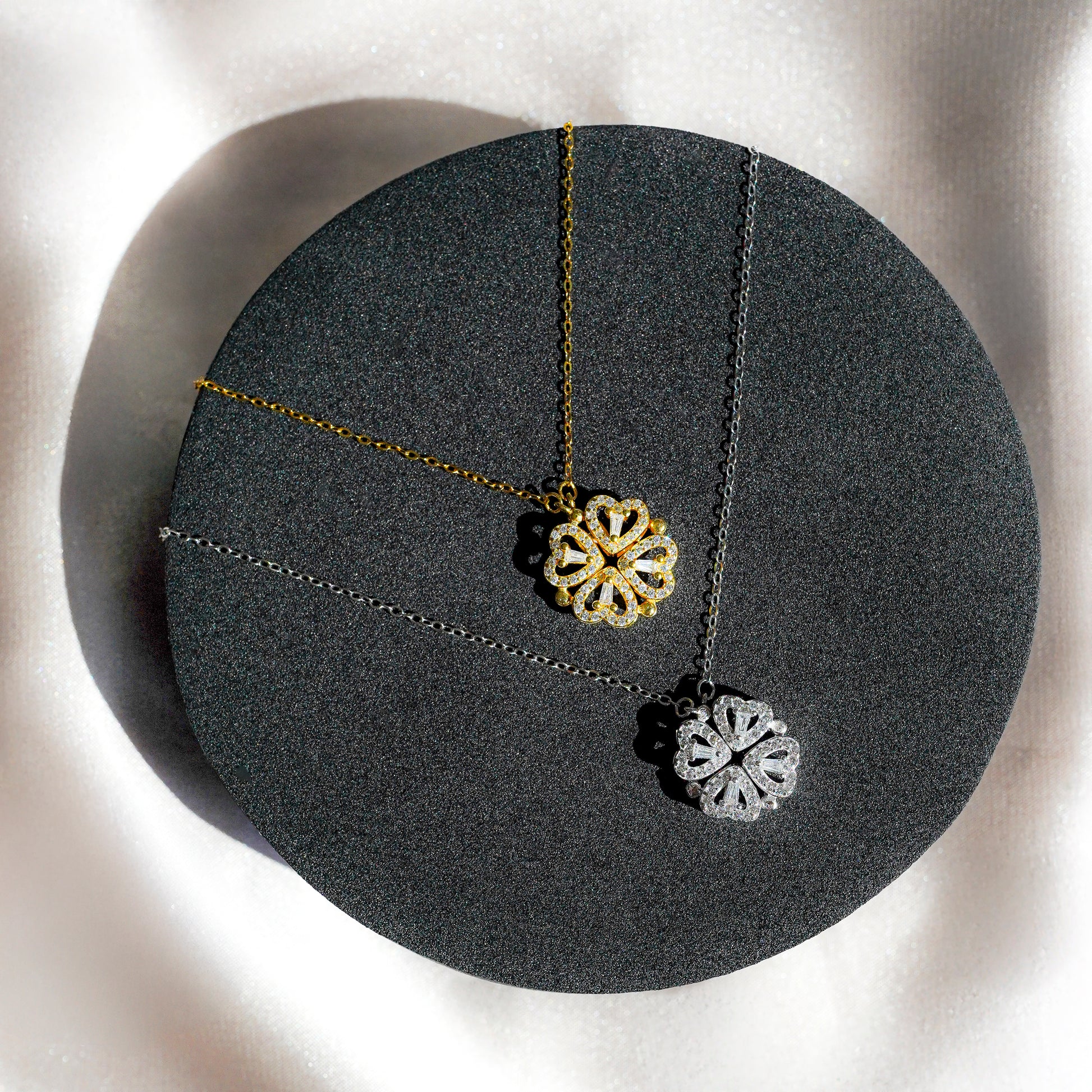Daughter's 4-Leaf Clover "Lucky Charm" Necklace and Forever Rose Gift Box