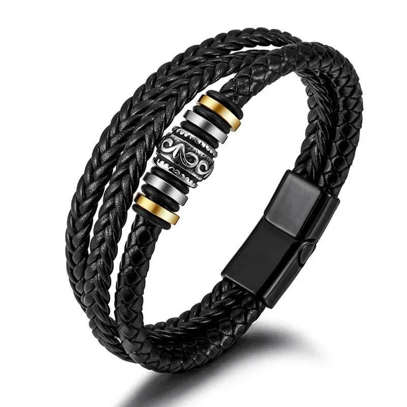 For Son - Vintage Beaded Leather Bracelet