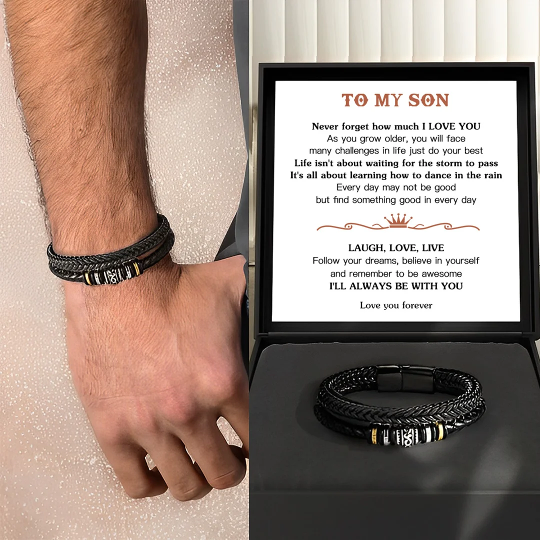 For Son - Vintage Beaded Leather Bracelet