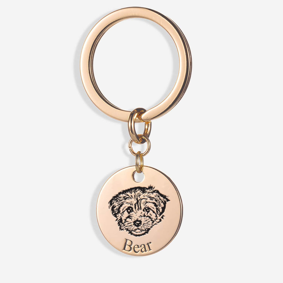 Custom Pet Face Portrait Keychain