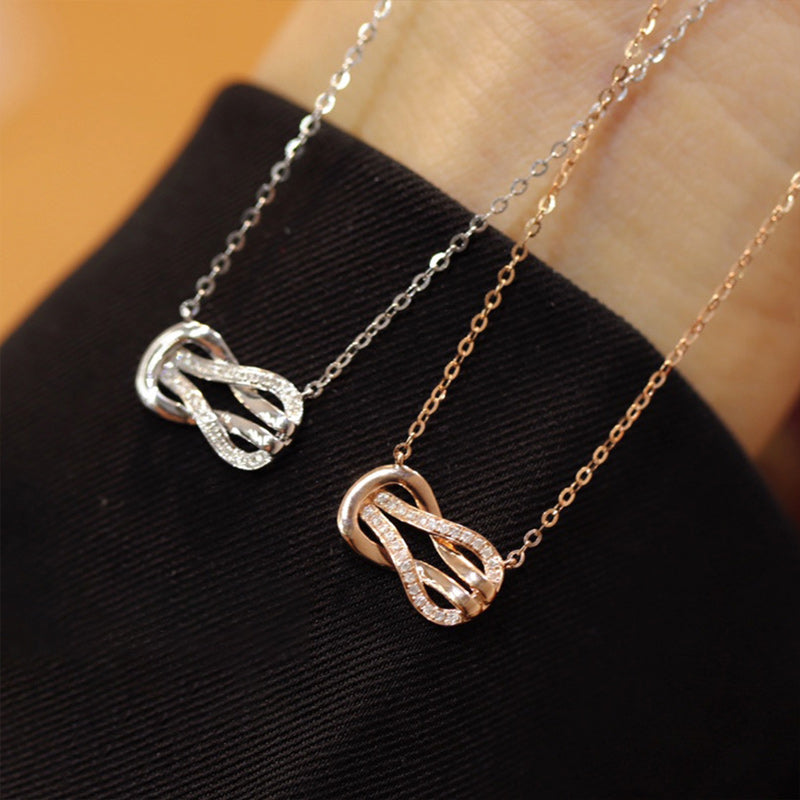 For granddaughter- S925 Always Keep Me in Your Heart for You are always in Mine Knot Infinity Necklace