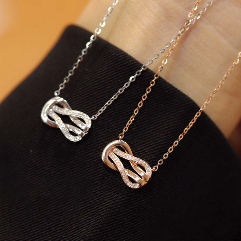 For granddaughter- S925 Always Keep Me in Your Heart for You are always in Mine Knot Infinity Necklace
