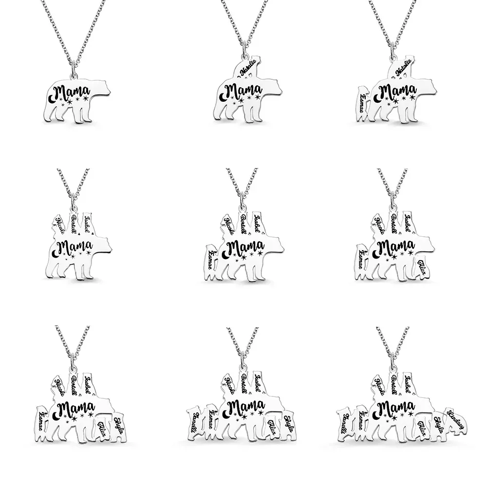 Personalized Mama Bear Necklace for Mom