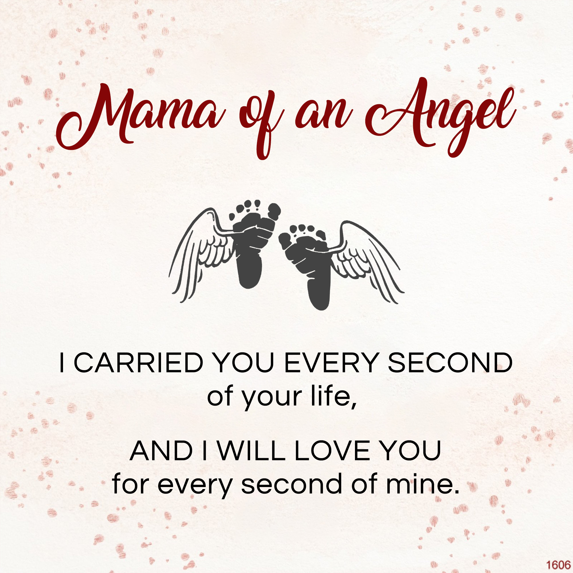 For Memorial - Mama Of An Angel Pink Heart & Blue Heart Ring