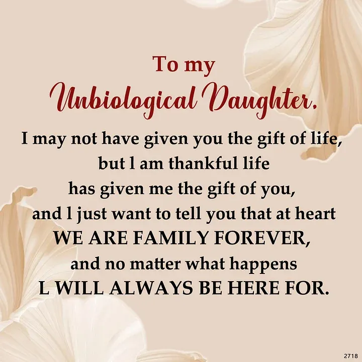 For Unbiological Daughter - We are Family Forever Circle Necklace