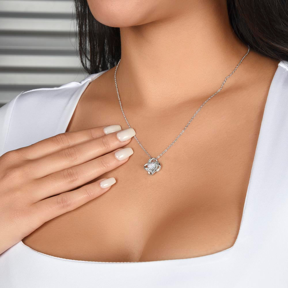 For Mom - To Me You Are The World Knot Necklace