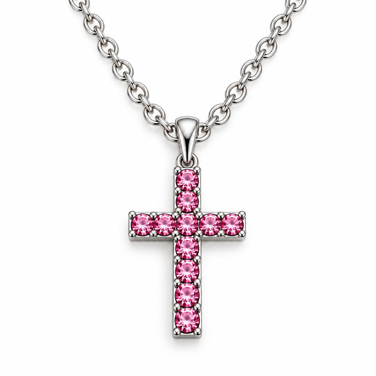 Breast Cancer Awareness Cross necklace