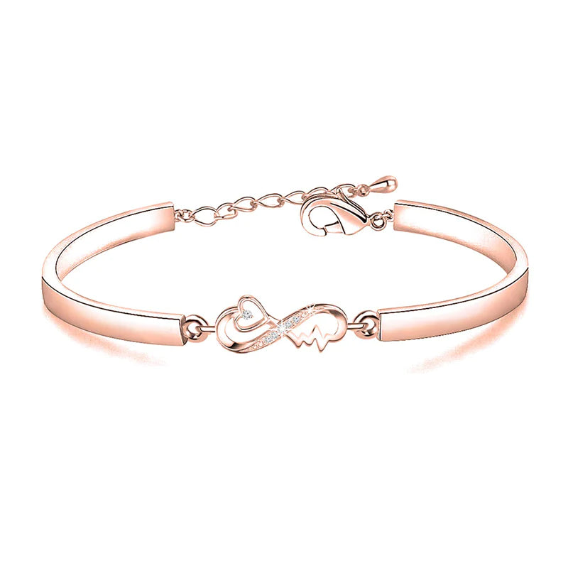 For Granddaughter/Daughter - Unbreakable connections are forged with love Infinity Heartbeat Bracelet-37bracelet