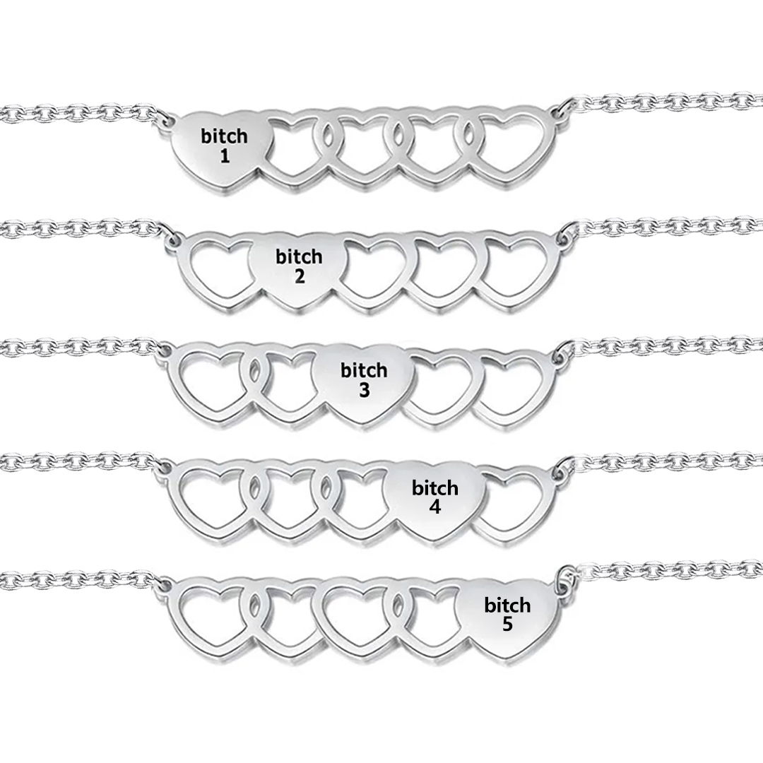For Friend -You're My Favorite Bitch Heart Set Bracelet