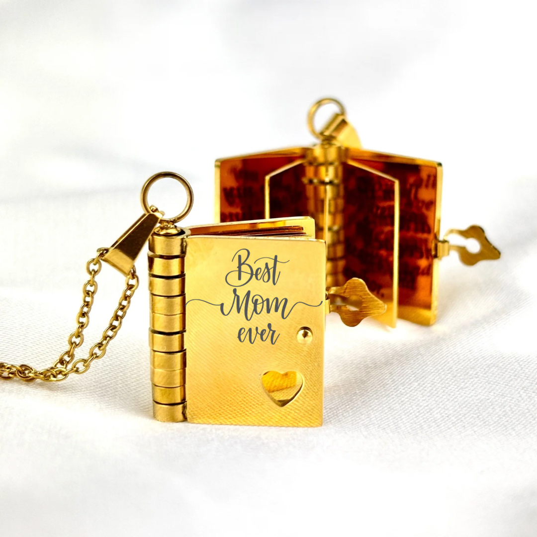 For My Incrediable Mom Book Necklace